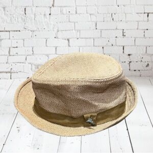 Tommy Bahama Beige Fedora with Olive Band